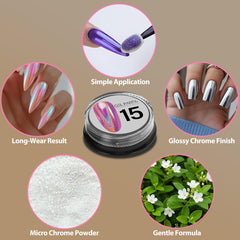 GEL PARTY UV/LED gel-compatible pigments work with standard gel systems.