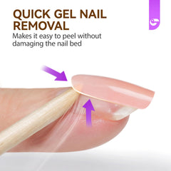 Gelike ec glue remover pour showing quick dissolution action.