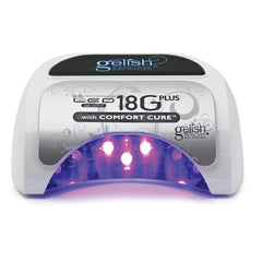 Gelish 18G Plus LED Light with Comfort Cure technology delivers comfortable 60-second curing for sensitive clients.