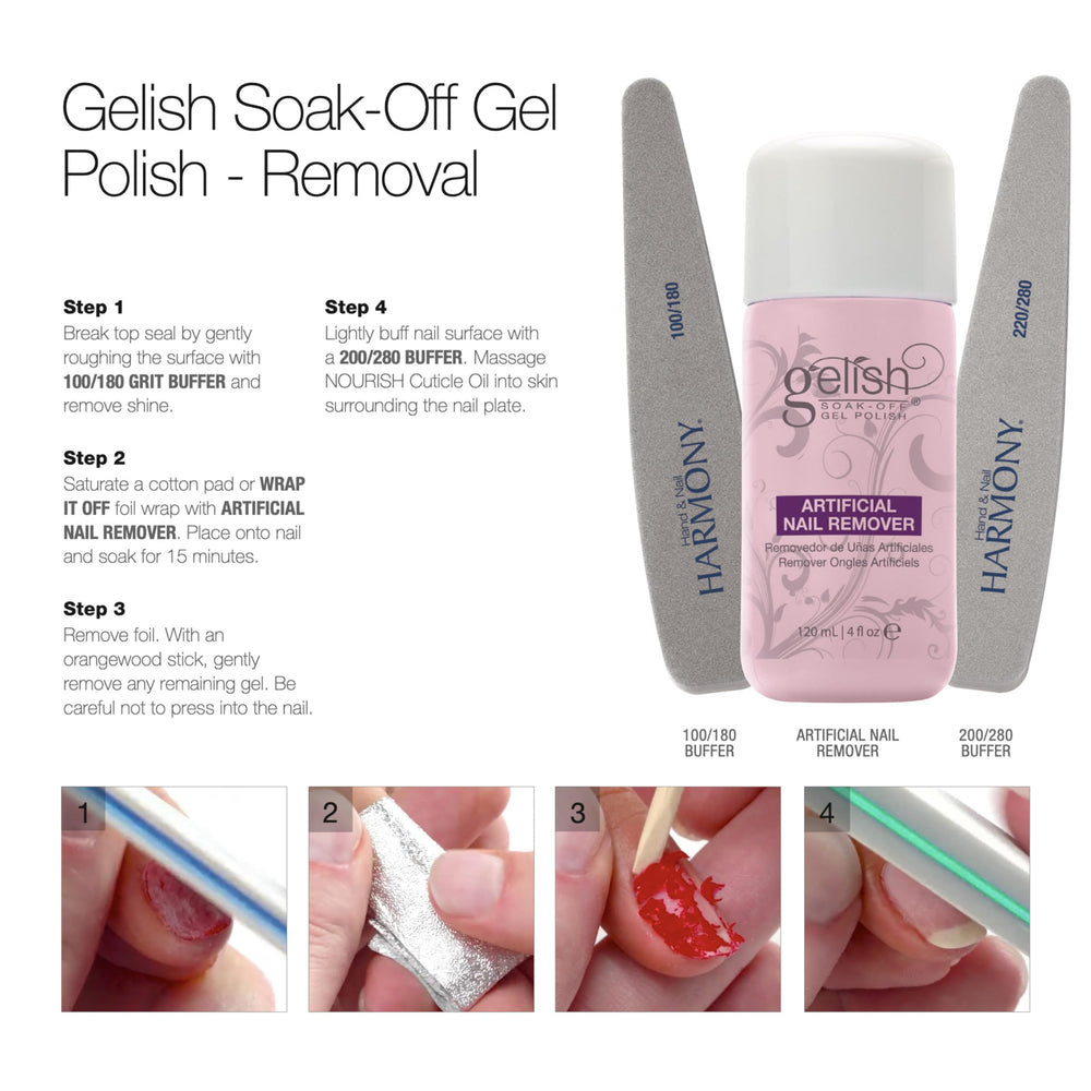 Gelish removal with foil wrap illustrating easy at-home gel polish removal.