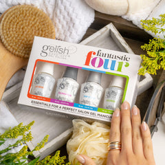 Gelish Foundation Base Gel ready for precise base application and lasting adhesion.