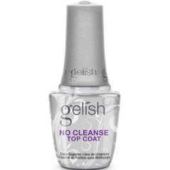 Gelish No-Cleanse Top Coat gloss finish for chip-resistant, long-lasting manicures.