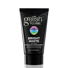 Gelish PolyGel Brand bottle shows bright white formula for durable, natural-looking nails.