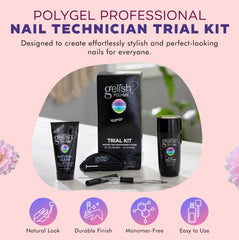 Gelish PolyGel Trial Kit tubes close-up highlights smooth application potential.