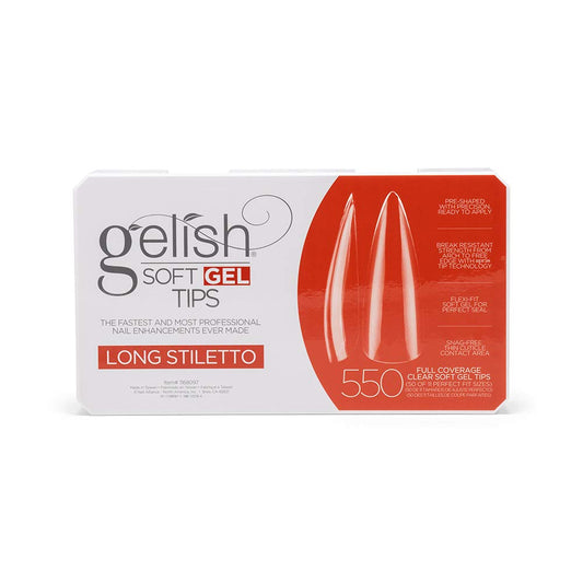 Gelish Soft Gel Tips full-coverage set ready for quick, natural-looking enhancements.