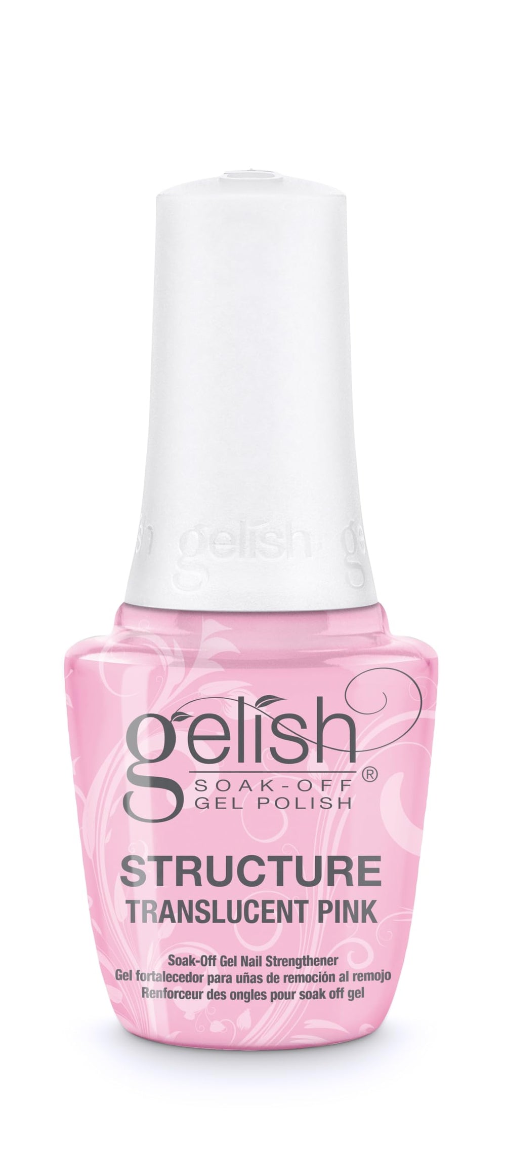 Gelish Structure Gel translucent pink bottle showing color and strength for sculpting nails.