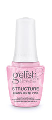 Gelish Structure Gel translucent pink bottle showing color and strength for sculpting nails.