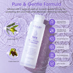GELLEN non-acetone formula provides smooth polish removal with less dryness.