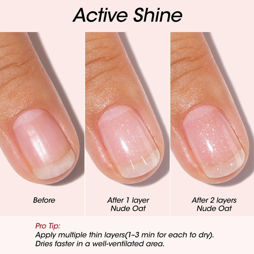 Application on nail highlights quick-dry, glossy result from GELLEN Active Glow.