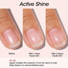 Application on nail highlights quick-dry, glossy result from GELLEN Active Glow.