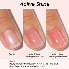 GELLEN Active Glow on bare nails delivers a natural glossy tint.
