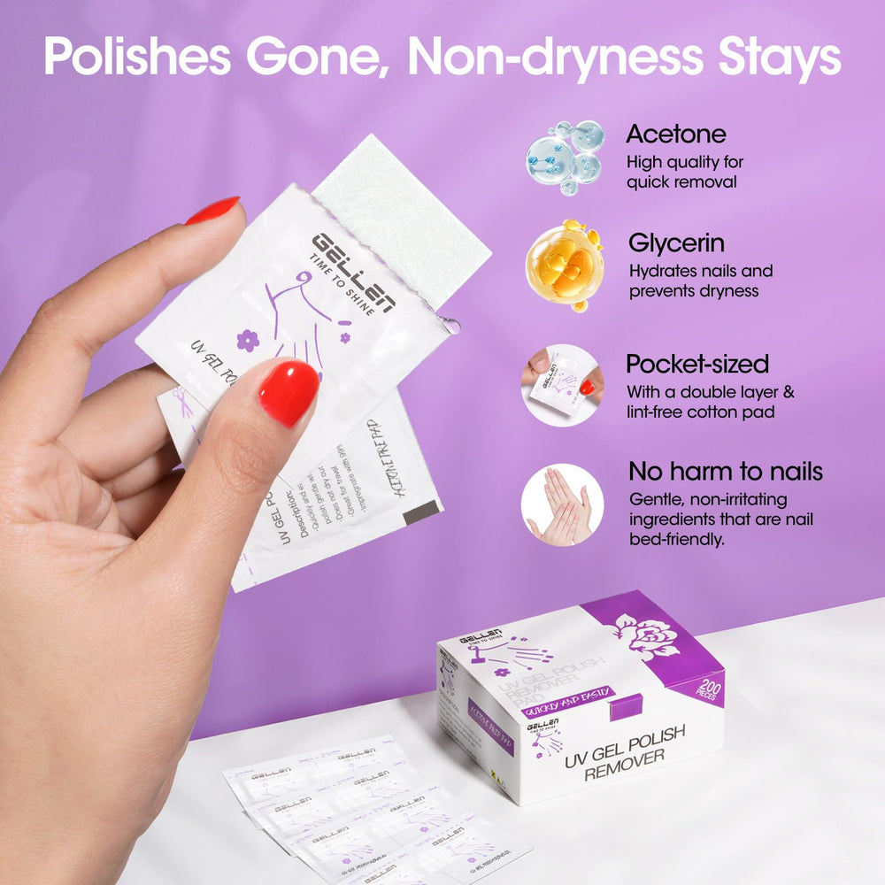 GELLEN alcohol cleaning wipes bottle with 76% IPA for clean prep and polish work.