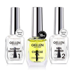 GELLEN Nail Dehydrator application shows prep for lasting gel adhesion.