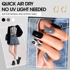 GELLEN black nail polish creates dramatic contrast and versatile wear