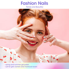 Hands with GELLEN pastel gel nails showcasing everyday style.