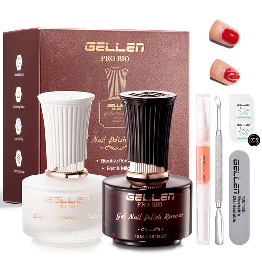 GELLEN Pro Bio gel remover bottle for fast at-home nail polish removal.