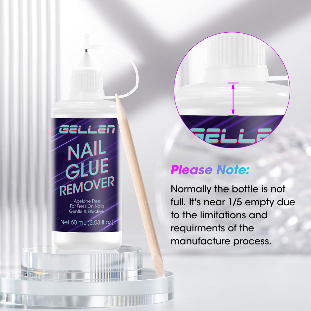 Gellen remover kit image emphasizing minimal mess and clean finish.