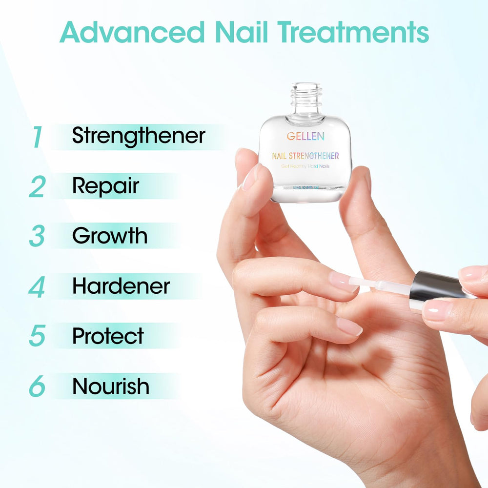 Close-up of nails with GELLEN Unscent strengthener