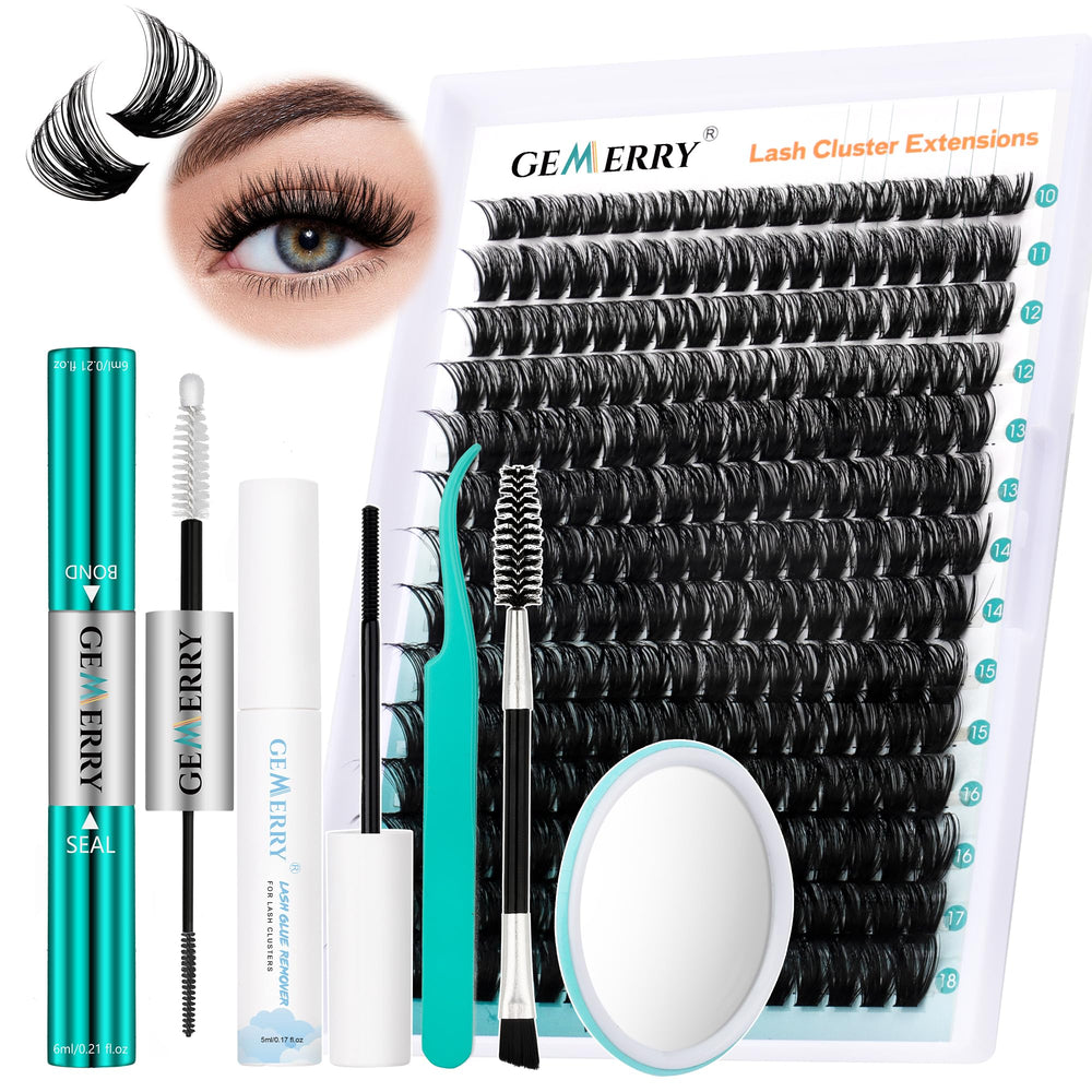 GEMERRY Fluffy Lash Extension Kit packaging display for at-home use and DIY sessions