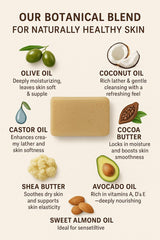 GemTii Avocado Aloe Soap Bar with oats and honey for gentle cleansing.