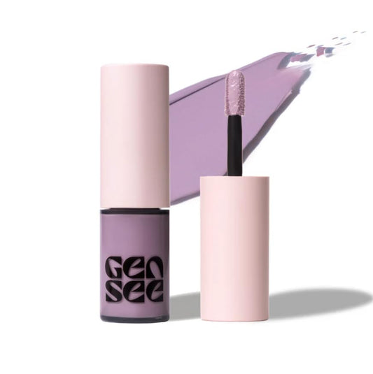 Gen See Orchid 03 mixed media eyeshadow swatch for versatile soft lilac color.