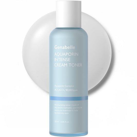 Genabelle Aquaporin Intense Cream Toner bottle ready for soothing daily hydration.