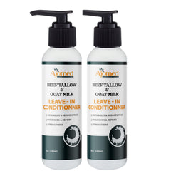 Generic Beef Tallow Goat Milk Leave-In Conditioner highlights natural ingredients on the label.
