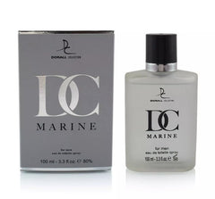 Generic DC Marine bottle back label, scent profile and ingredients