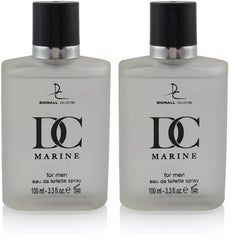 Generic DC Marine bottle front view, sleek masculine fragrance design for daily use