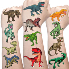 Generic dinosaur temporary tattoos front packaging showing 96-piece set and benefits