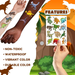 Generic spread of dinosaur designs display showing variety for party favors