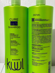 Close-up of hair with Kuul Cure Me Shampoo texture and shine.