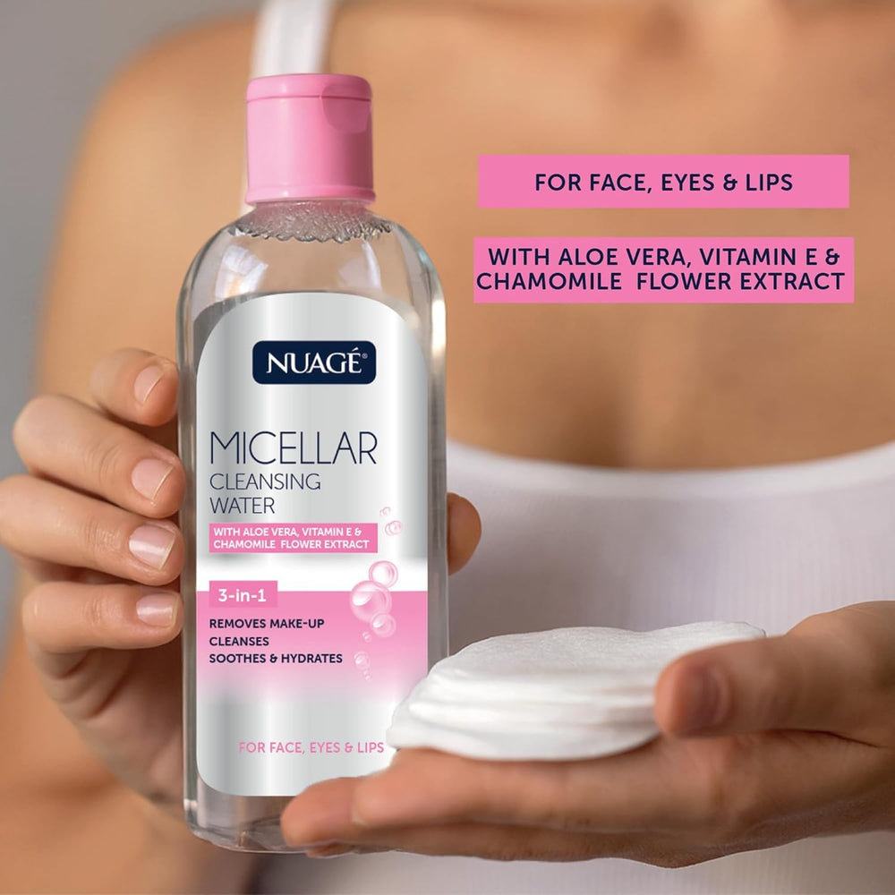 Generic micellar water label detail highlighting vegan and cruelty-free benefits