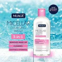 Generic micellar water size comparison with hand illustrating generous 700mL supply