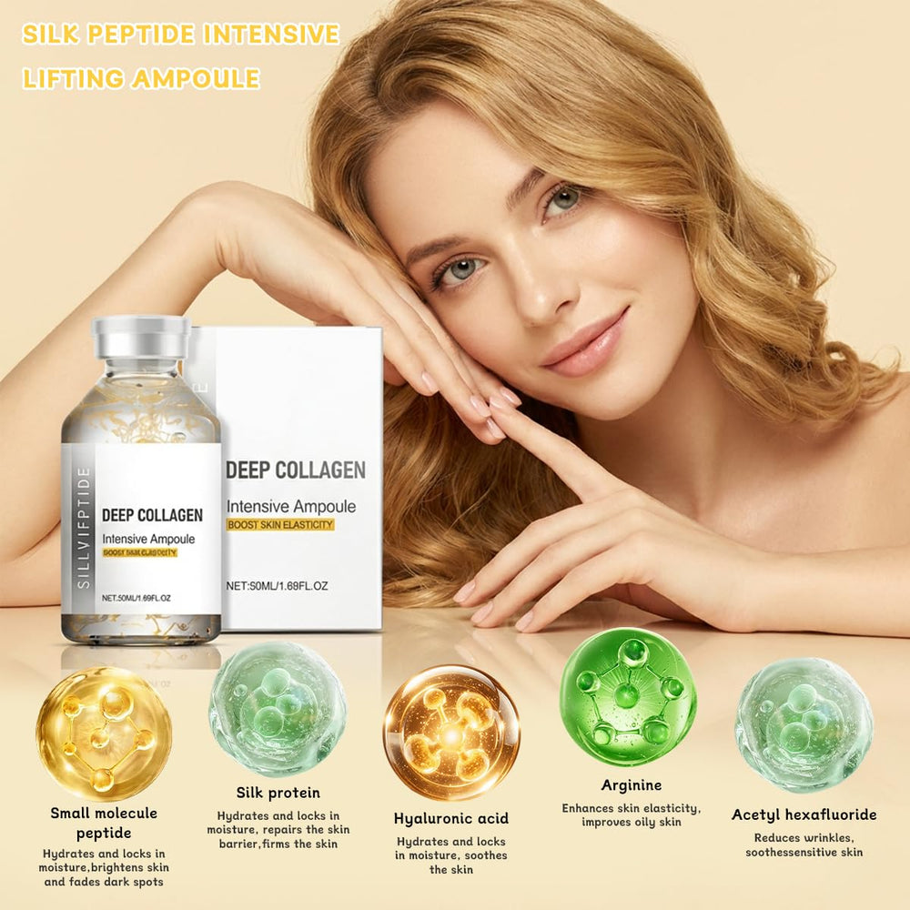 Generic Silk Peptide Intensive Lifting Ampoule close-up texture shows quick absorption and smooth skin feel.