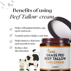 Generic Tallow Face Moisturizer highlights grass-fed tallow and essential vitamins.