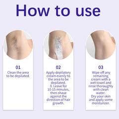 Gentle Body Hair Removal Cream result close-up showing smooth skin.