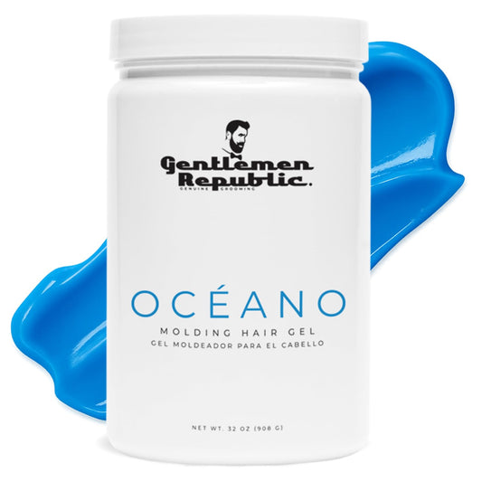 Gentlemen Republic Oceano gel 32oz bottle front for strong hold and shine.