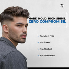 Oceano high-shine finish on styled hair looks polished