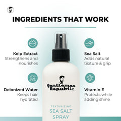 Gentlemen Republic Sea Salt Spray on dry hair for tousled finish