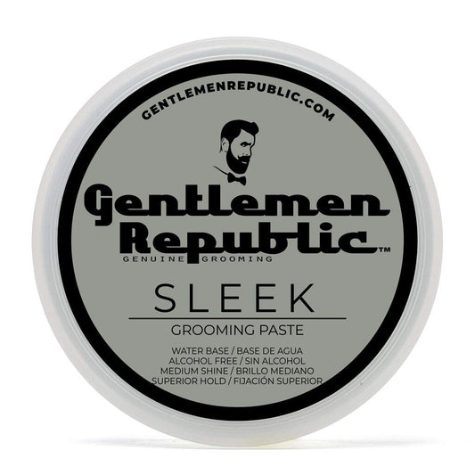 Gentlemen Republic Sleek Paste bottle front demonstrates a compact styling solution for daily wear