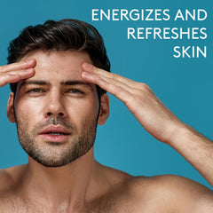 Product labeling and sleek bottle suit modern masculine grooming.