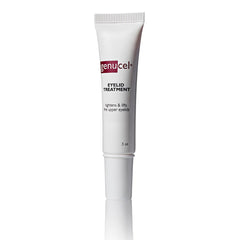 Genucel Eyelid Cream bottle close-up highlighting Matrixyl peptides for smoother lids.
