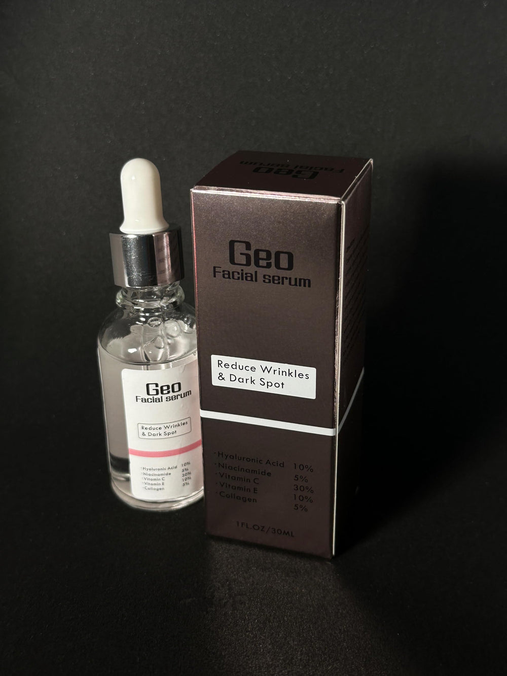Geo Facial Serum 5-in-1 texture swirl emphasizes smoothing and even tone