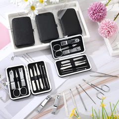 Geosar grooming kit brushed silver finish ready for gifting.