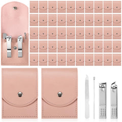 Geosar pink travel manicure kit case, portable grooming on the go.