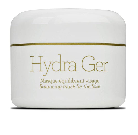 GERne'tic Hydra GER balancing mask – face application shows silky hydration for balanced skin.
