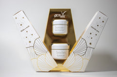 Gernetic brand packaging on shelf signals premium skin care line.