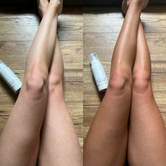 Get Into The Limelight 2 Hour Ultra Dark Mousse body application demonstrates smooth, full-body glow.