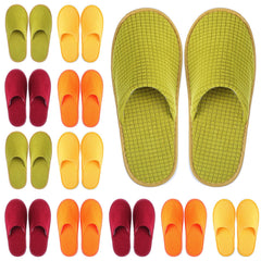 Geyoga 12-pair guest slippers color pack helps guests distinguish sizes with color coding.